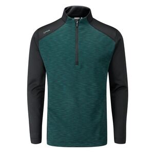 Ping Mens SensorWarm Quarter Zip Golf Pullover Teal Black Space Dye XL